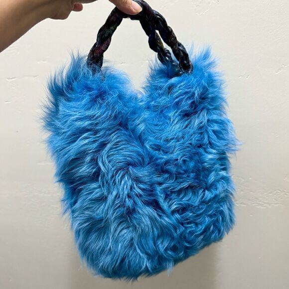 Handmade Genuine Toscana Shearling & Lambskin Braided Top Handles Bag/Crossbody - Picture 5 of 15